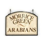 Morice Green Arabians vintage sign and associated frame,