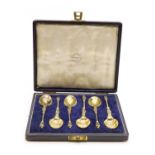 A cased set of six silver gilt apostle spoons