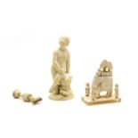 Three Ivory items,