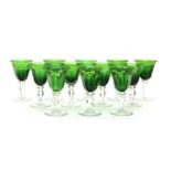 A set of 12 drinking glasses,