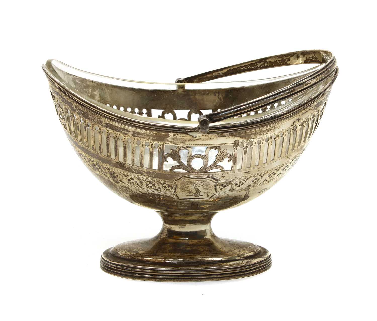 A George lll oval silver sugar basket