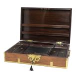 A large Indian padouk and brass-mounted writing box,