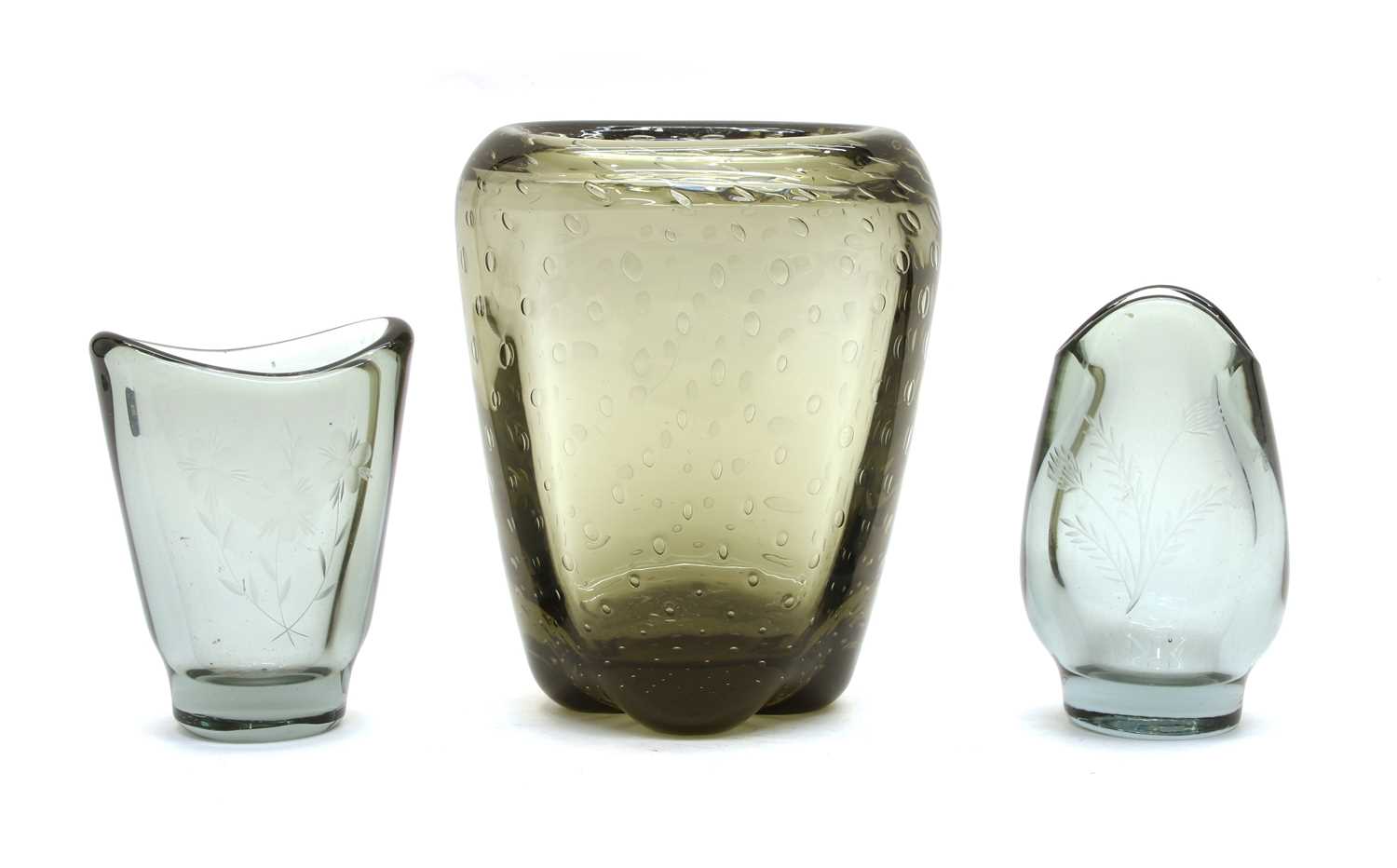 Three items of studio glassware