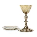A modern plannished silver chalice,