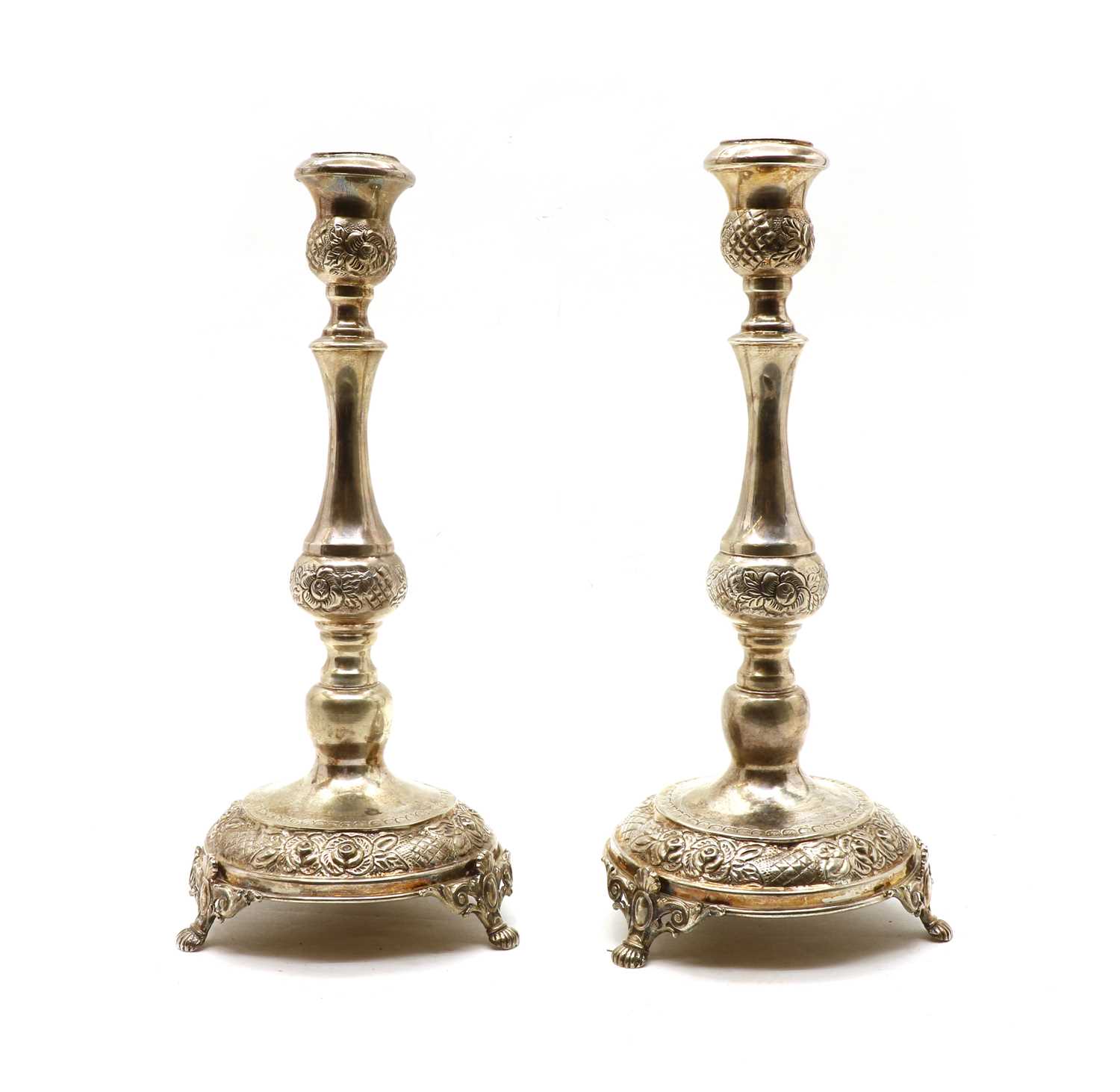 A pair of Continental silver candlesticks - Image 2 of 2