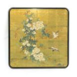 Japanese gold coloured lacquer panel,