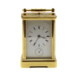 A French brass cased carriage clock