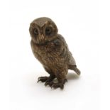 An Austrian cold painted bronze owl
