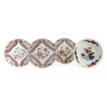 Three Chinese famille rose plates