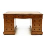 A mahogany pedestal desk,