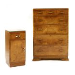 An Art Deco walnut chest,