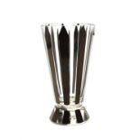 An Art Deco black and clear vase,