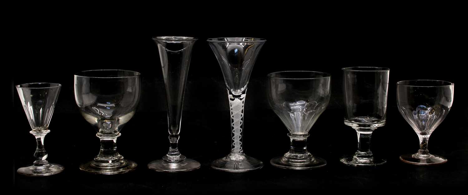 A collection of glass rummers,