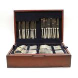 A modern silver plated 8 setting canteen of cutlery, by Carrs of Sheffield,