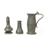 A small pewter lidded tankard