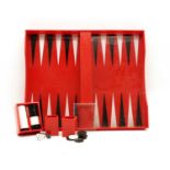 A backgammon set,