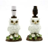 A pair of porcelain table lamps,