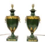 A pair of Toleware table lamps