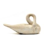 A carved swan,