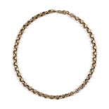 A gold belcher link chain,