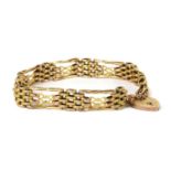 A gold gate link bracelet,