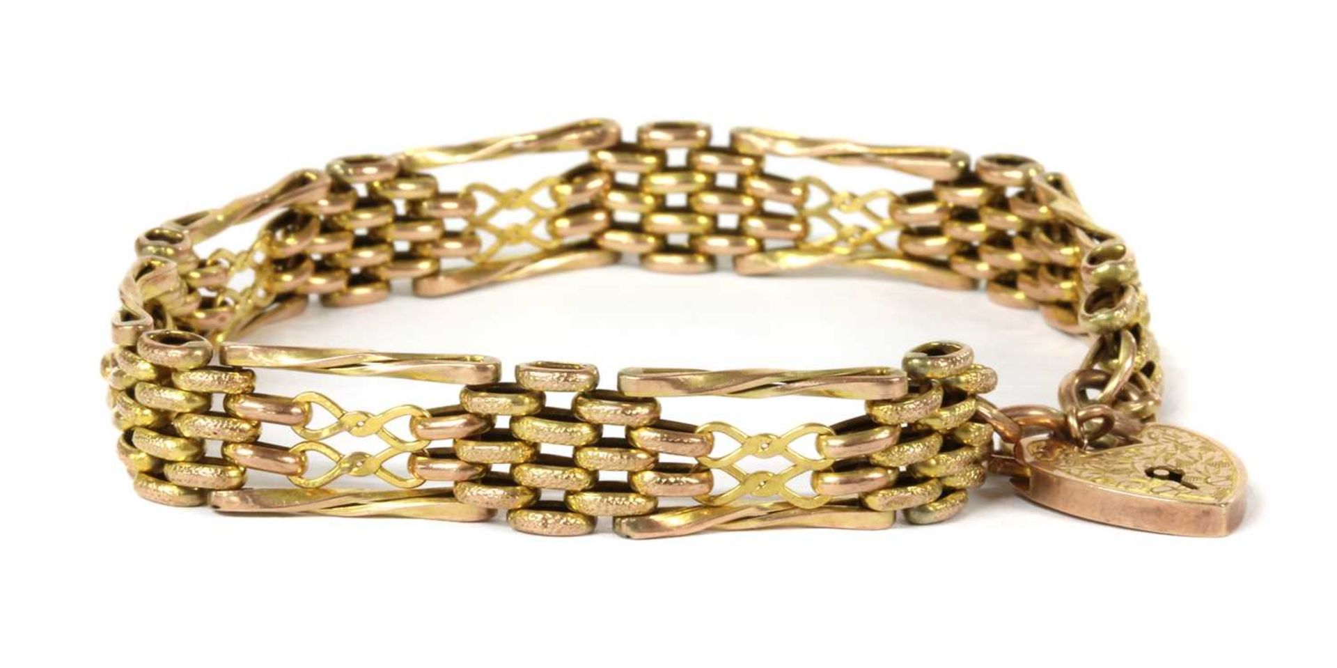 A gold gate link bracelet,