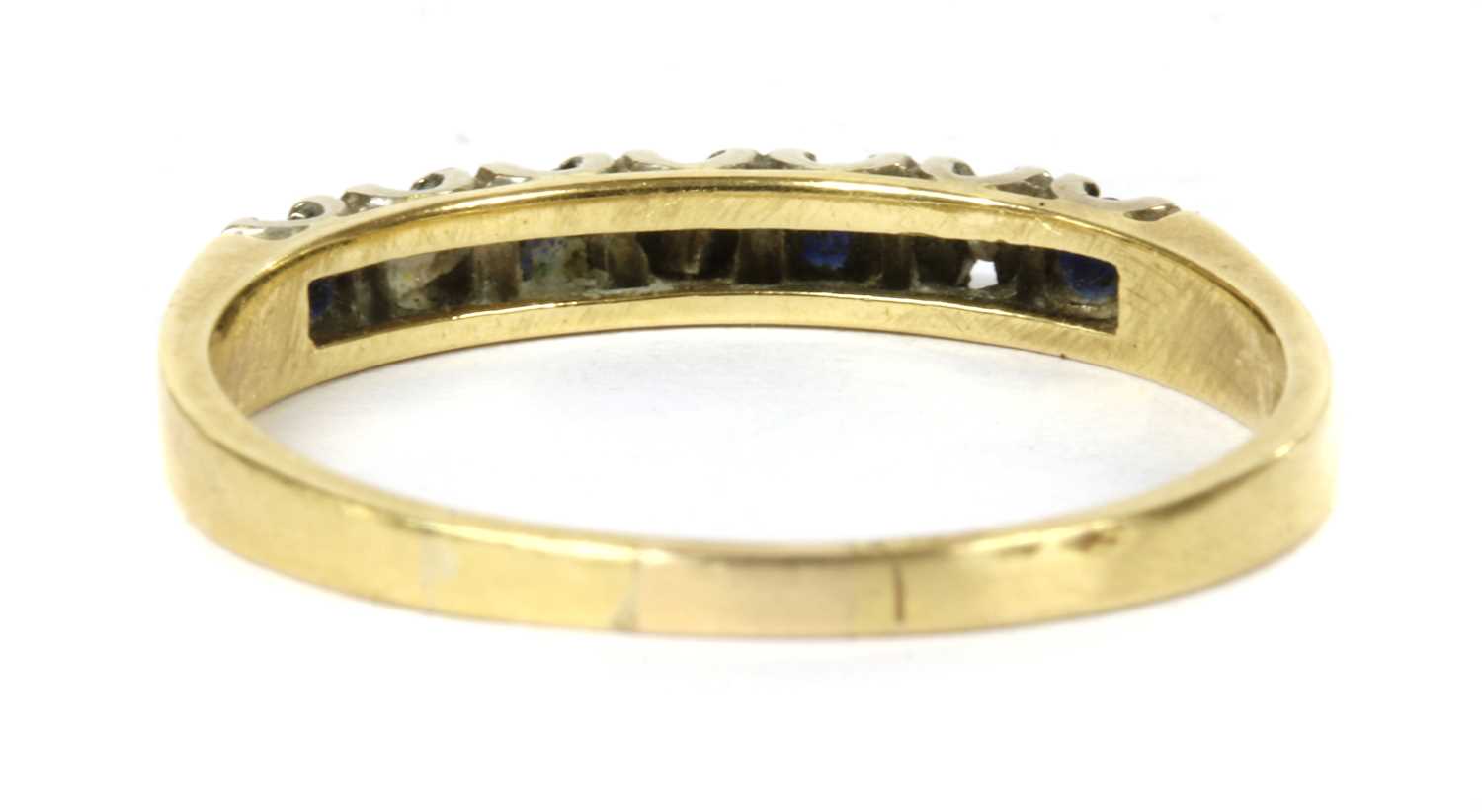 A gold sapphire and diamond ring, - Image 2 of 4