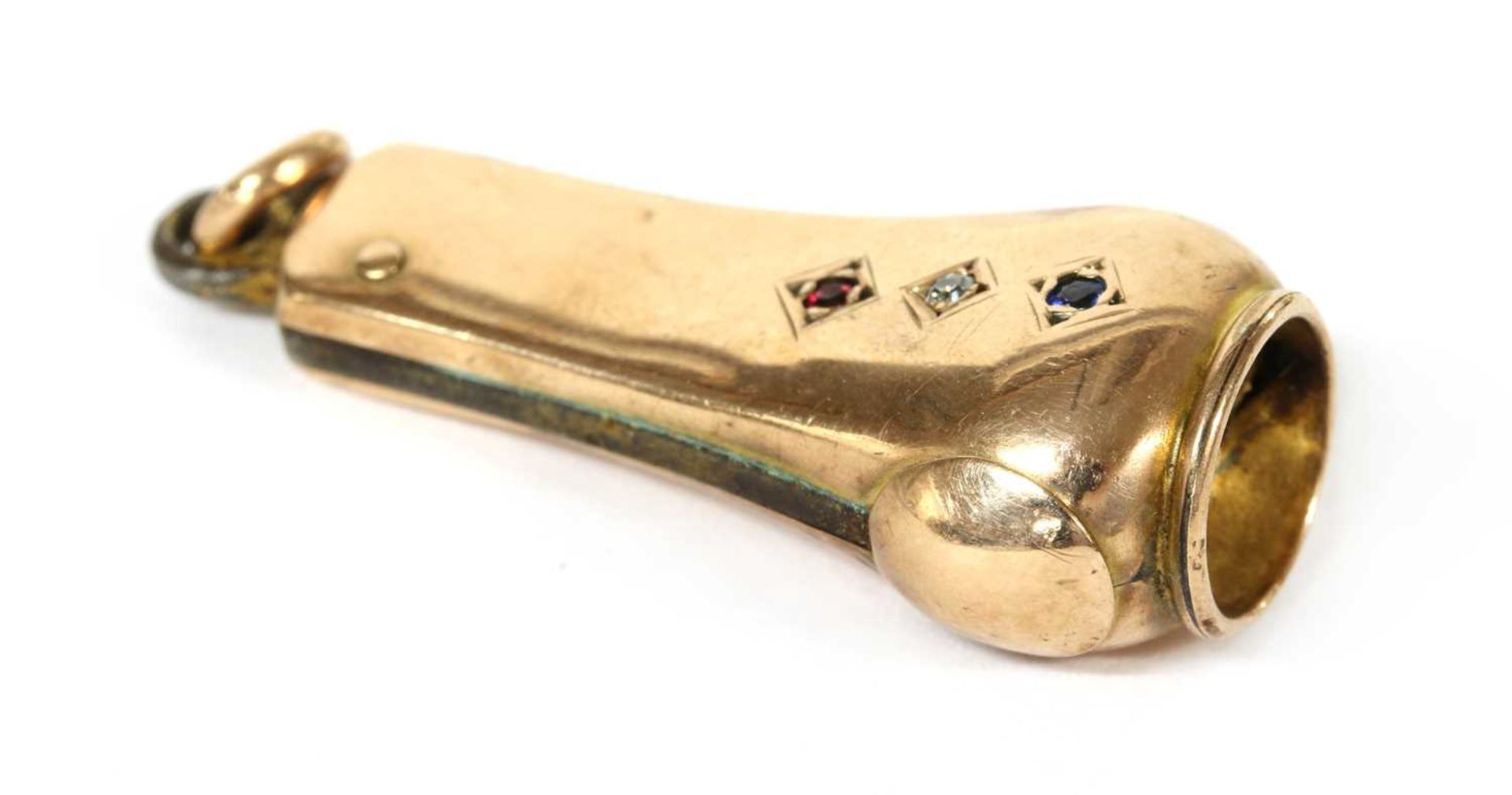 A gold cased gem set cigar cutter, - Image 2 of 3