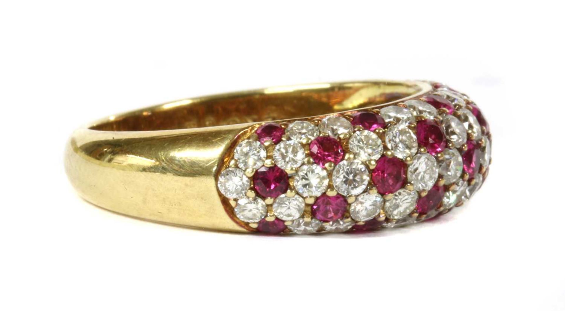 A gold ruby and diamond ring, - Image 2 of 4