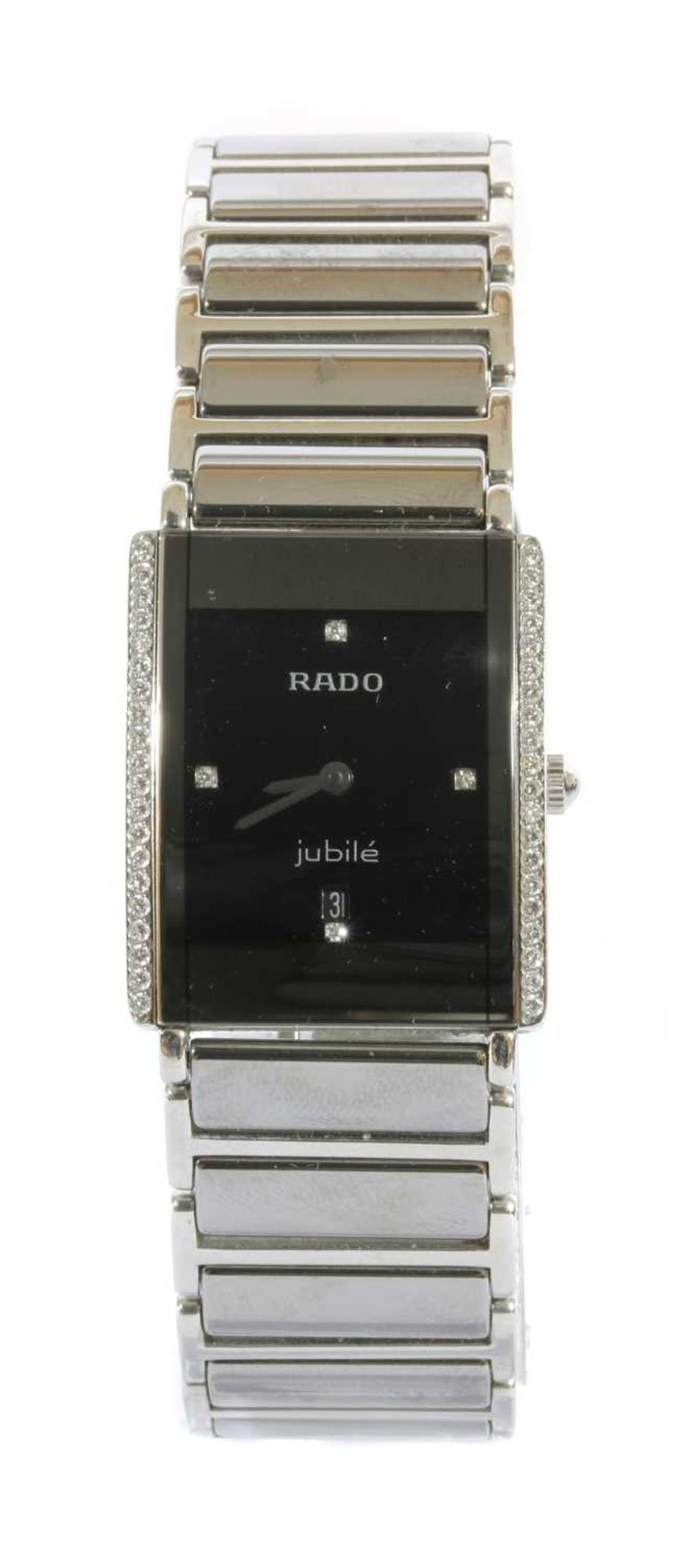 A ladies' titanium and ceramic Rado 'Diastar Jubilé' quartz bracelet watch, c.2002,