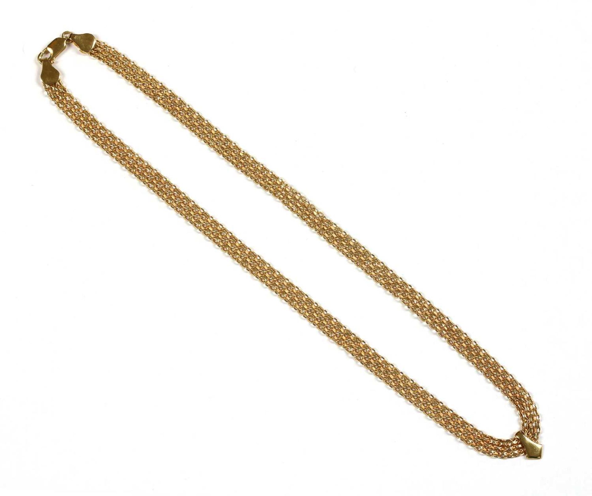 A 9ct gold Bismarck link necklace, - Image 2 of 2