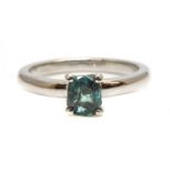 A platinum single stone colour change alexandrite ring,