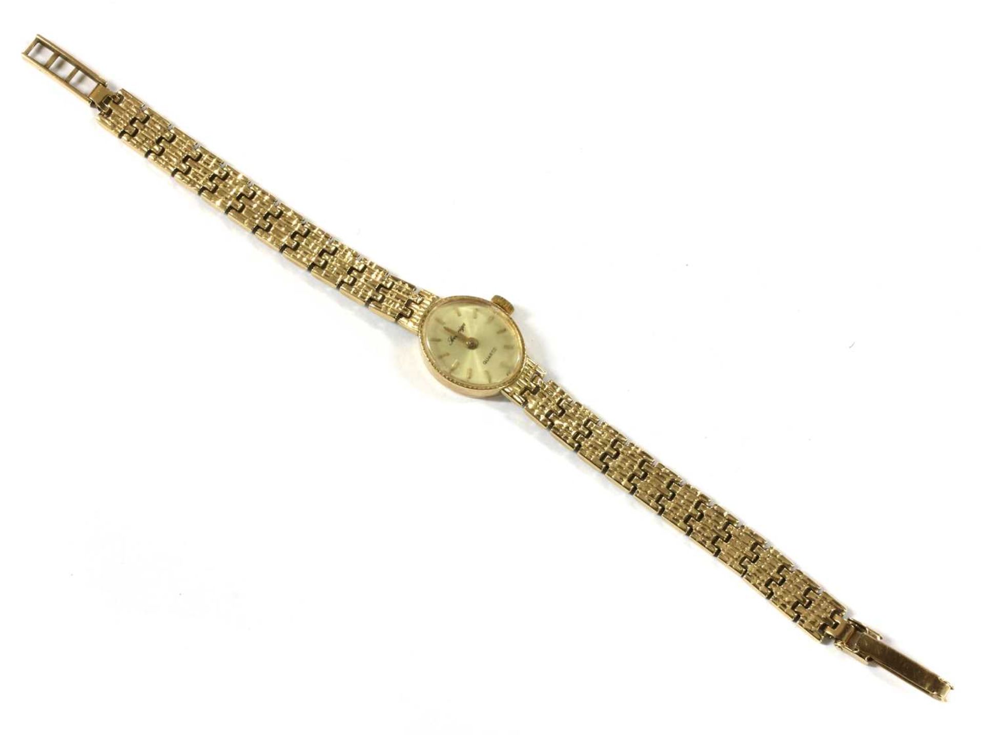 A ladies' 9ct gold Sovereign quartz bracelet watch,