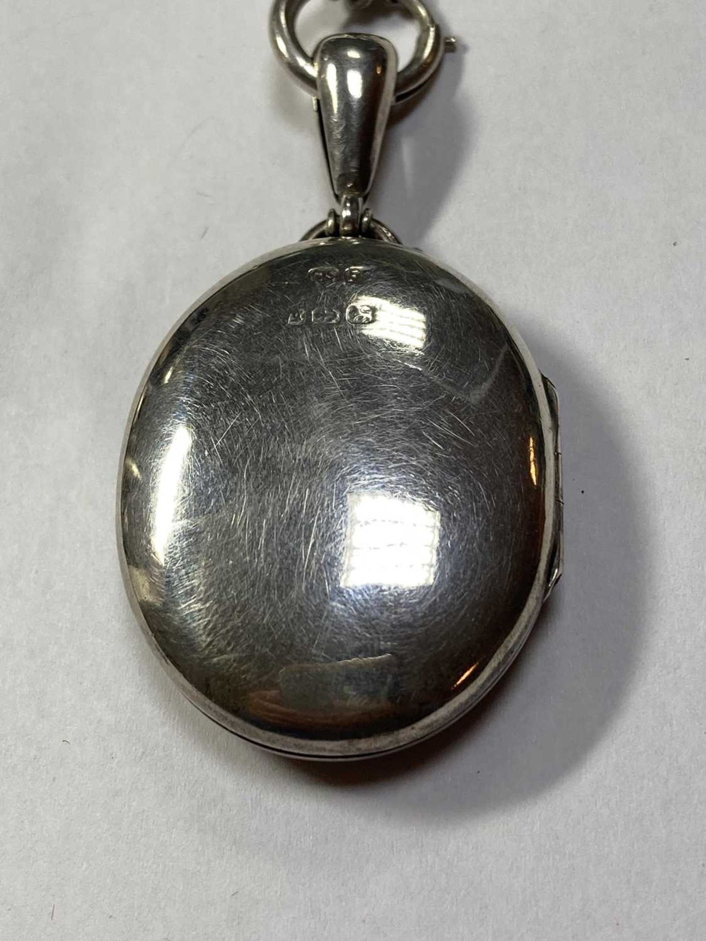 A Victorian sterling silver locket and collar, - Image 4 of 8