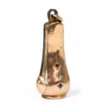 A gold cased gem set cigar cutter,