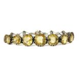 A silver citrine bracelet,