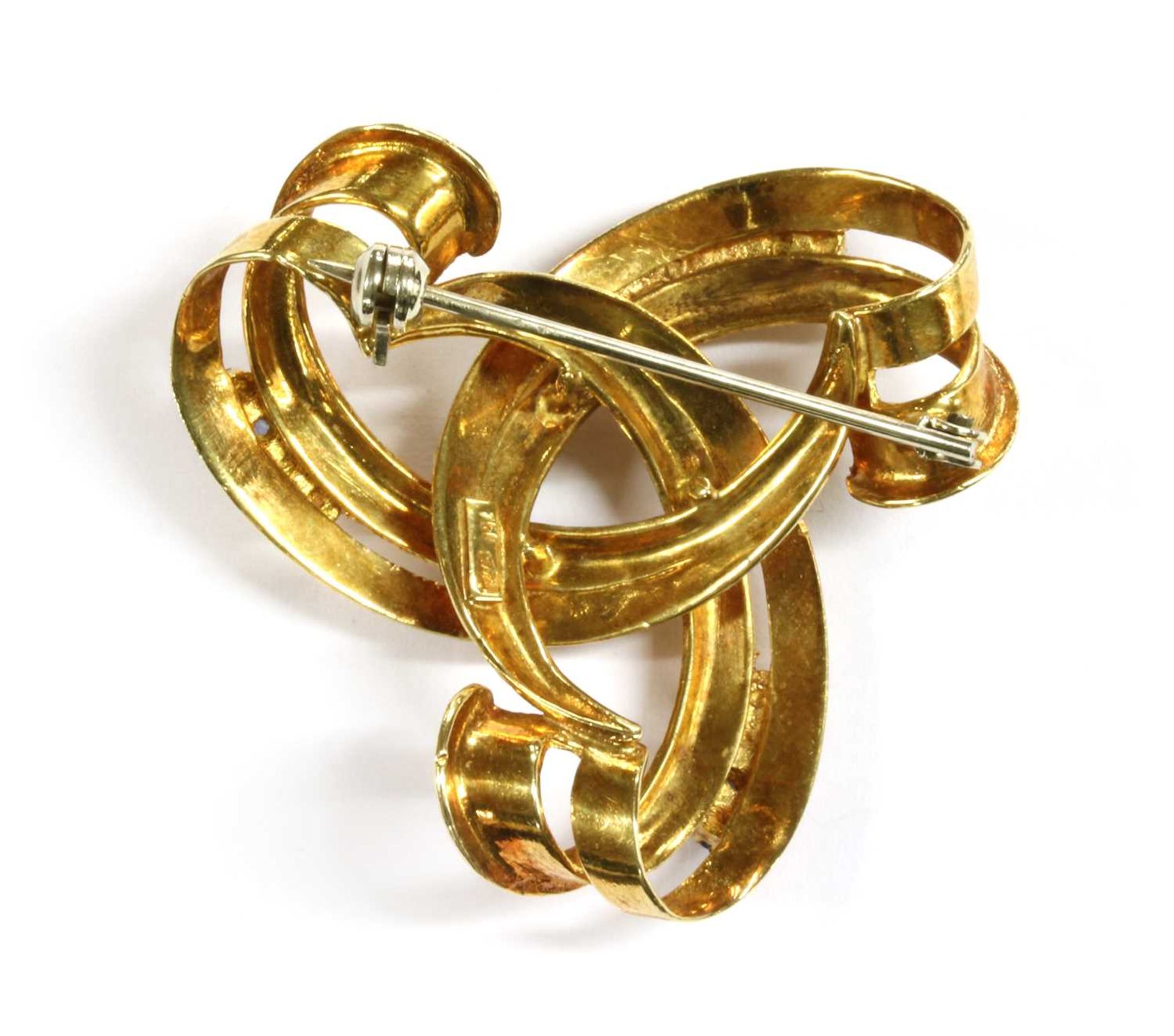 An Italian gold sapphire set brooch, - Image 2 of 2