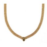 A 9ct gold Bismarck link necklace,