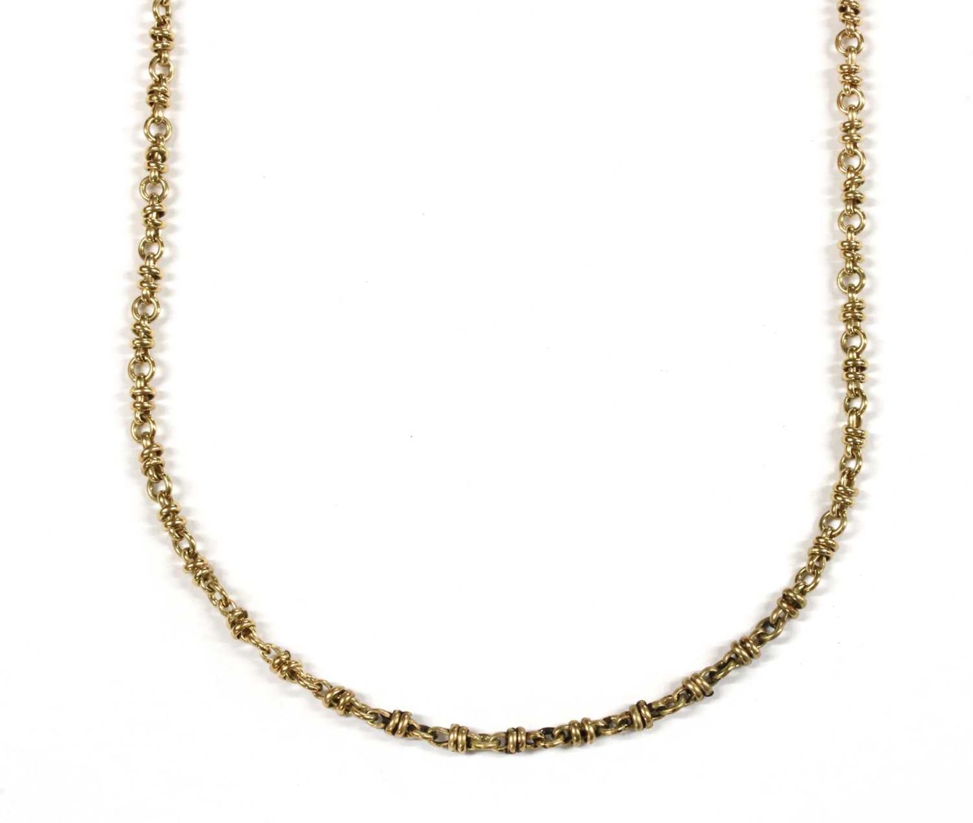 A 9ct gold fancy link necklace,