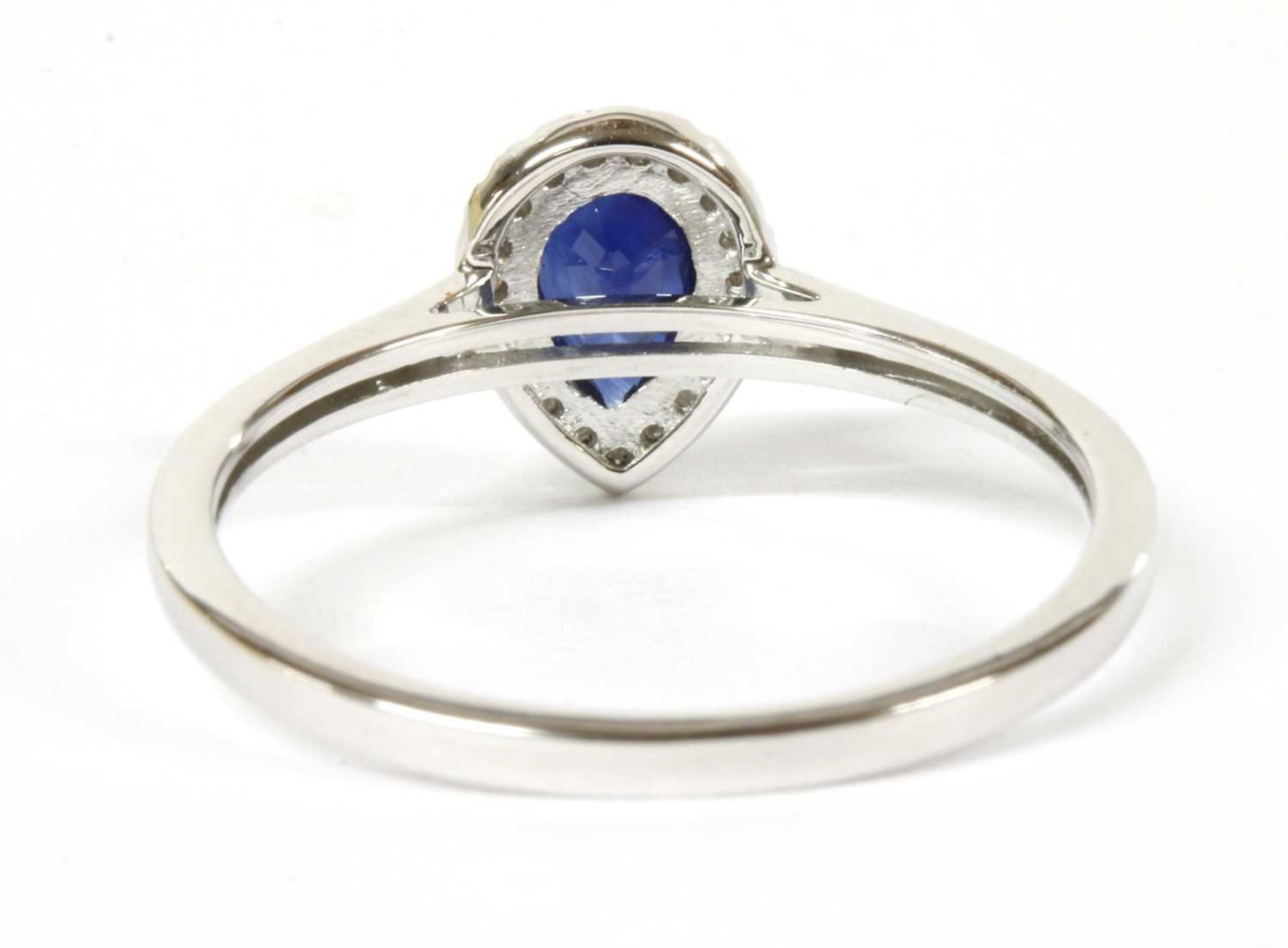 A white gold sapphire and diamond cluster ring, - Image 2 of 4