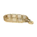 A 9ct gold four row gate bracelet,