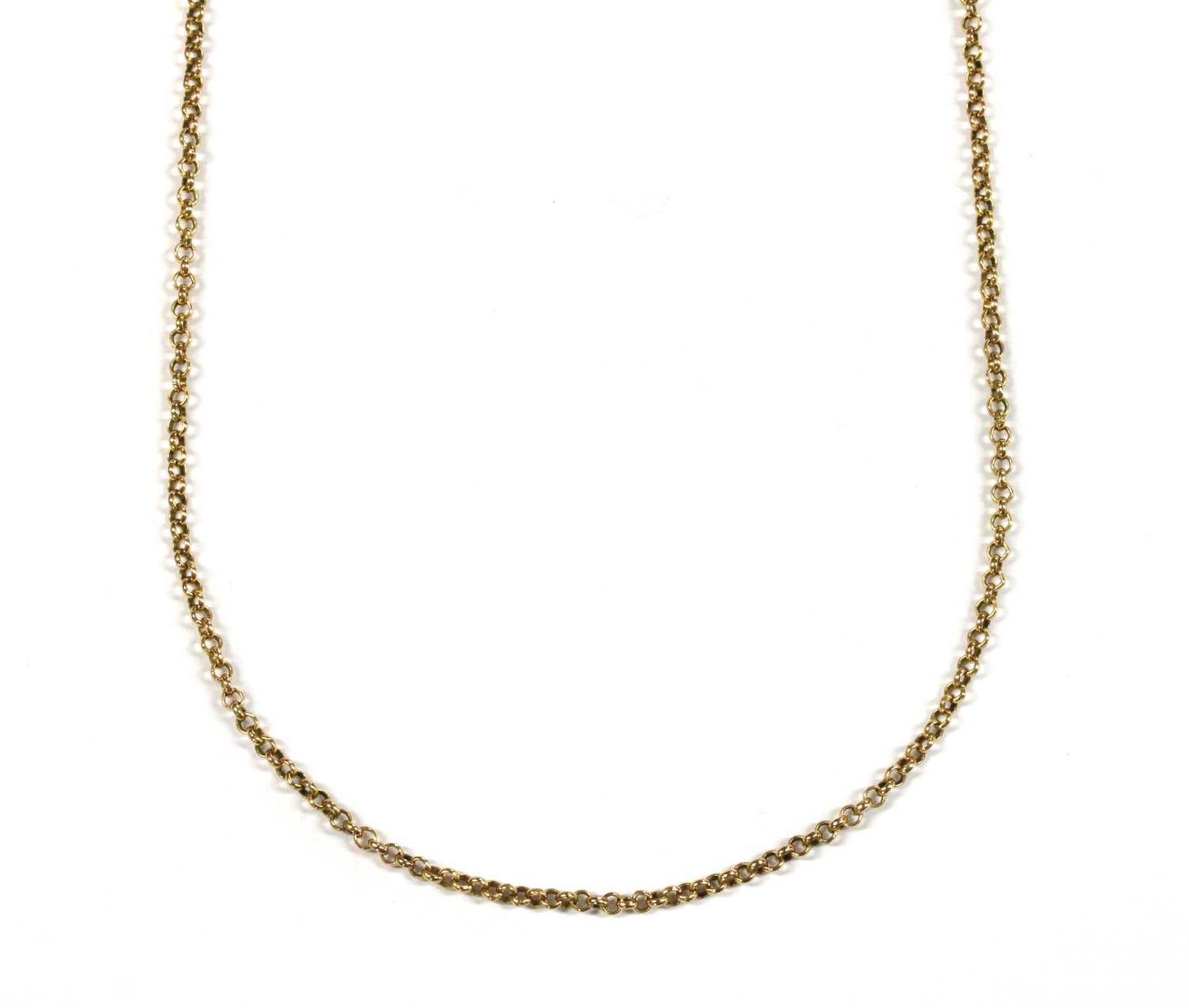 A 9ct gold belcher link chain,