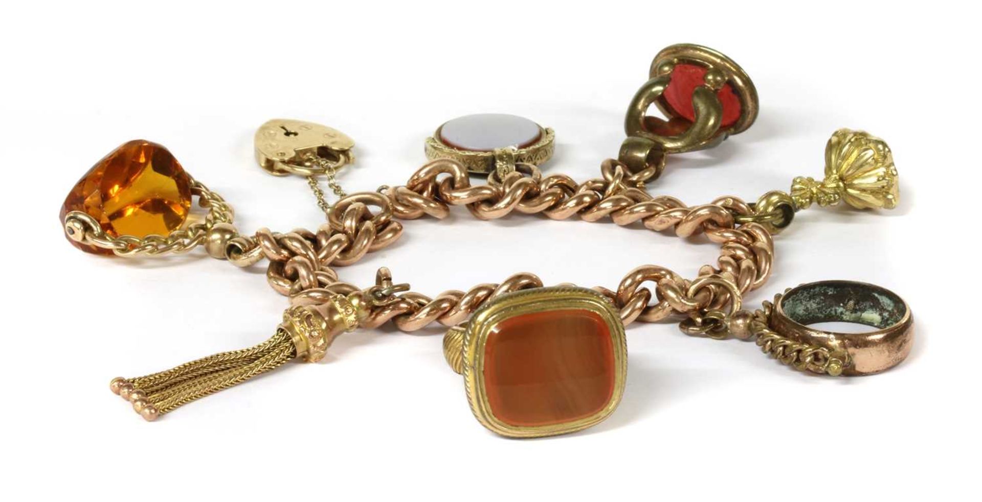 A gold charm bracelet, - Image 2 of 2