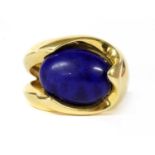 A gold imitation lapis lazuli ring,