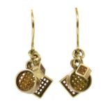 A pair of silver gilt drop earrings,