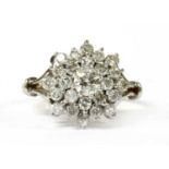 An 18ct gold diamond cluster ring,