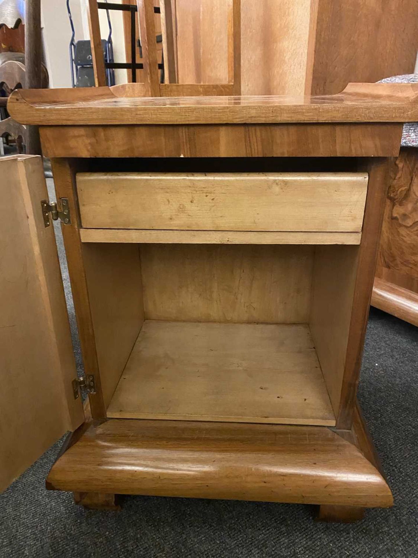 A pair of Art Deco walnut bedside cupboards, - Image 15 of 19