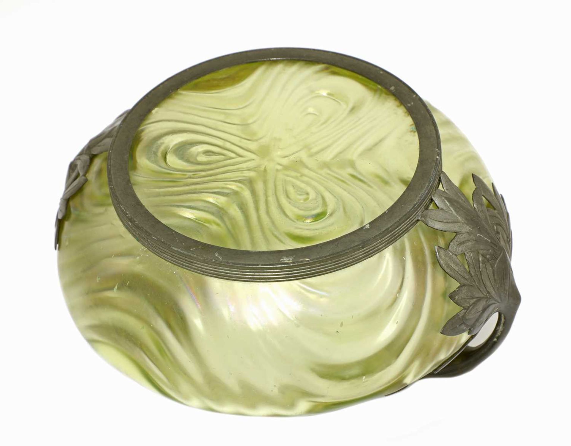 An Art Nouveau Kralik iridescent moulded glass bowl, - Image 3 of 3