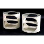 A pair of white painted side tables,