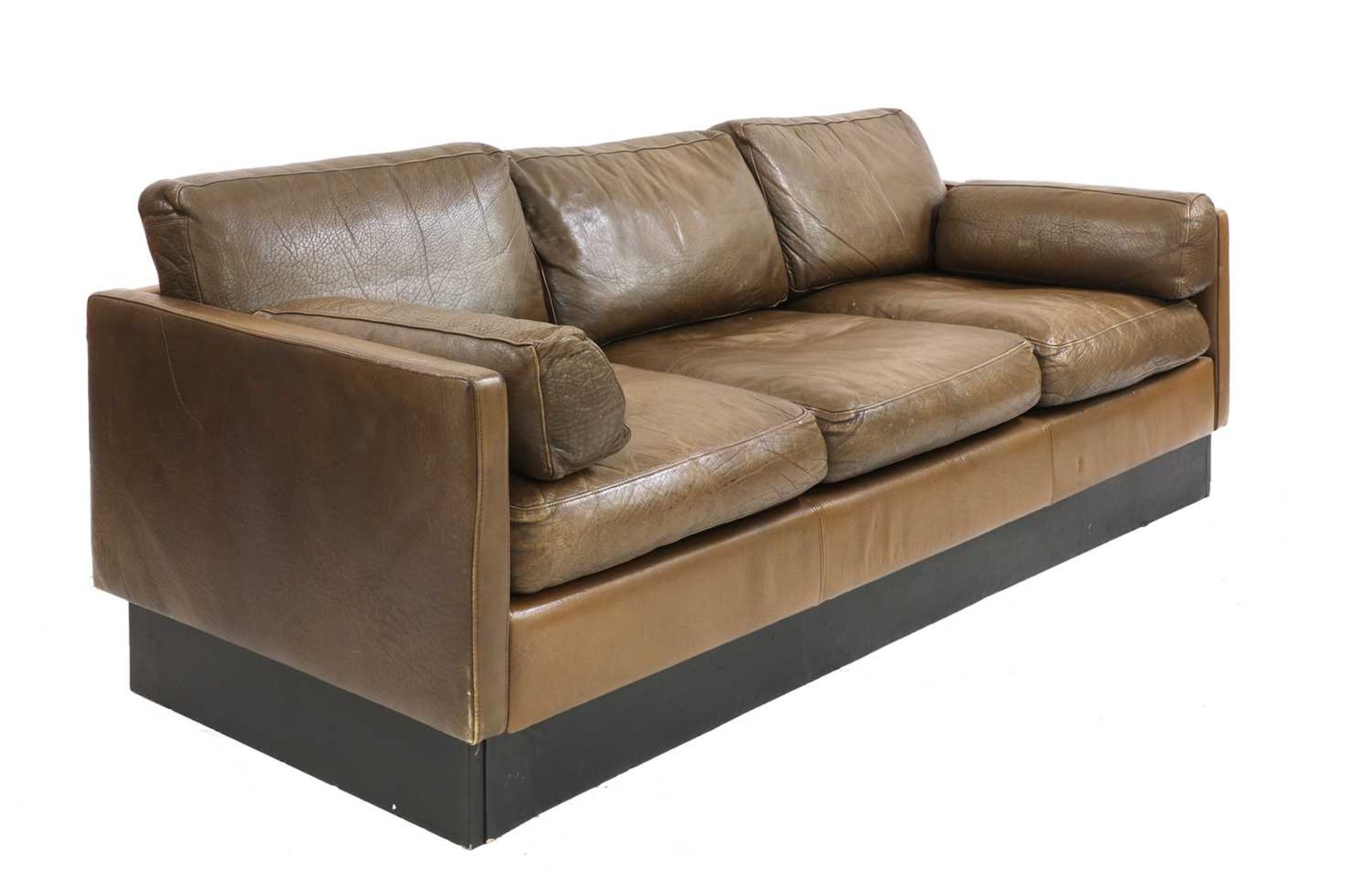 A Danish buffalo hide sofa,